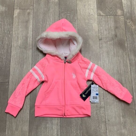 Baby Girl Nwt U.S. Polo Assn Full Zip Hoodie‎ - Picture 1 of 4